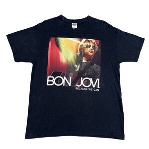 Bon Jovi Because‎ We Can 2013 Black Band T-Shirt Sz Large